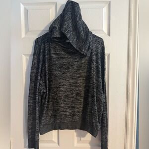 GAP Marled Knit Cowl Neck Sweater Size Large Gray Lightweight Pullover